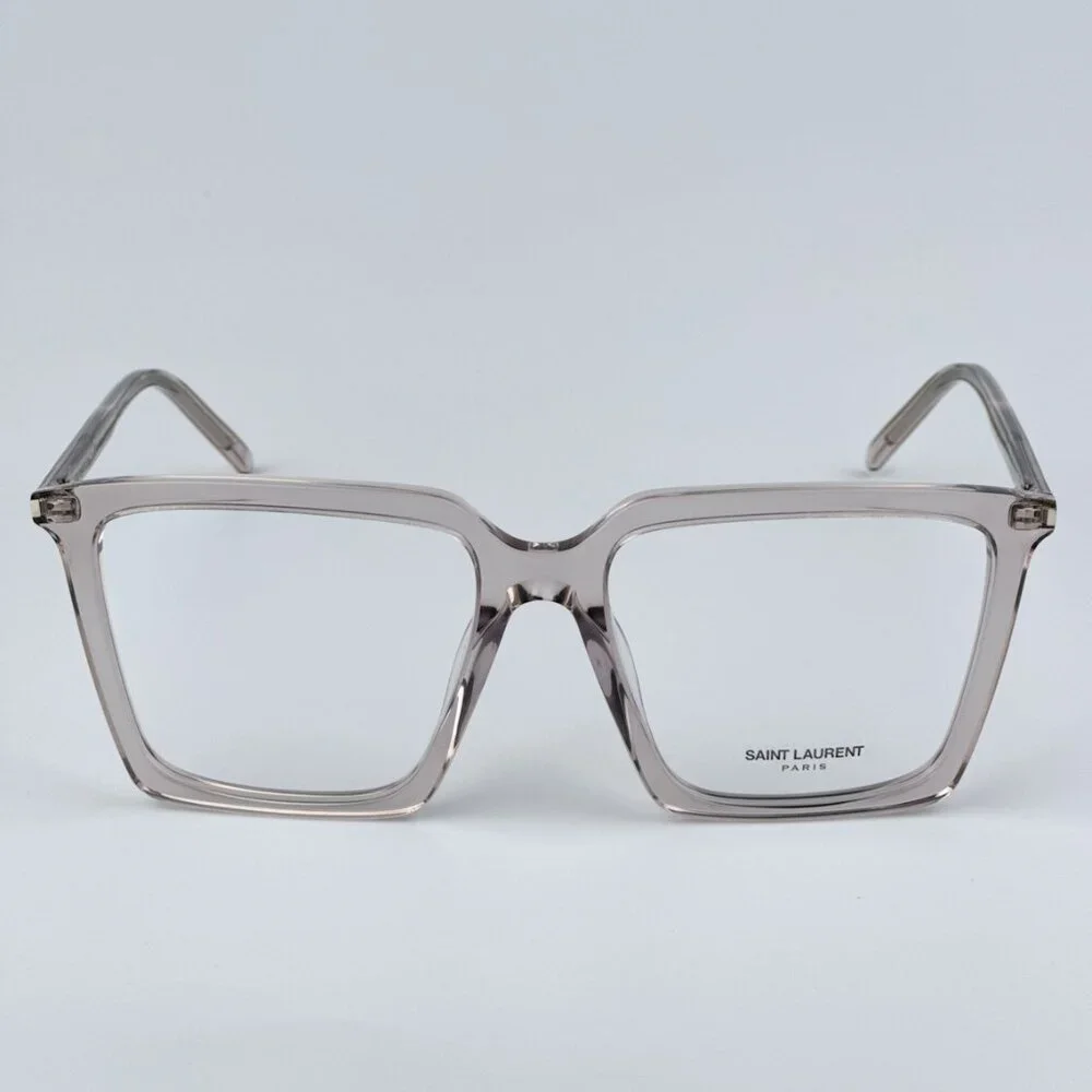 Saint Laurent SL474OPT 003 BRAND NEW Eyeglasses Transparent Nude Square Unisex